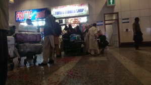 Pakistanis throw flower petals at their arriving loved ones. Its a thing there.
